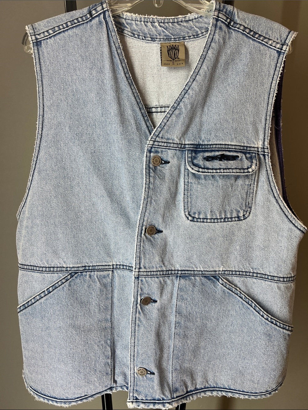 JNCO Light Wash Denim Vest with Utility Pockets